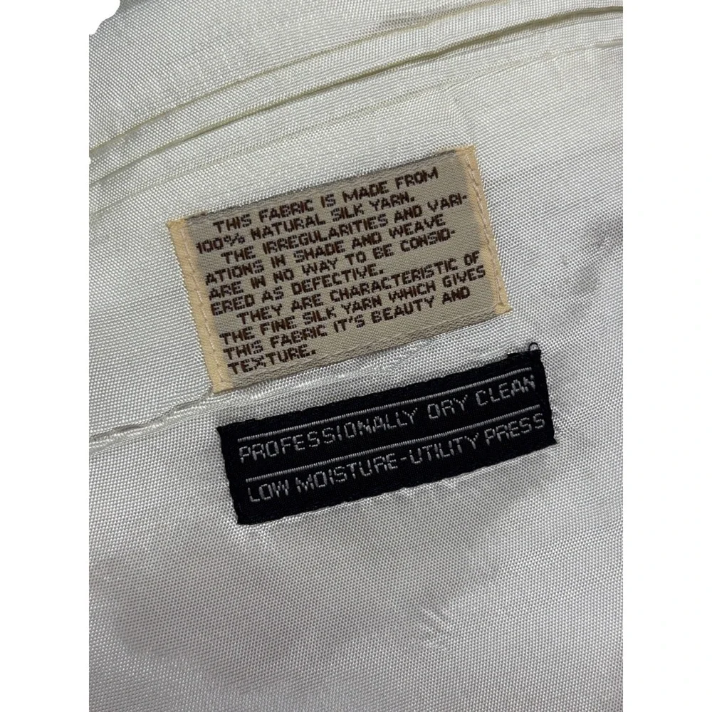 NEW vtg Barrington 46R Cream Ivory 100% Silk Blazer Jacket Sport Suit Coat Mens